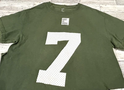 God Is Dope #7 Double Sided Green Short Sleeve T-Shirt Cotton SMALL - Image 1 of 4