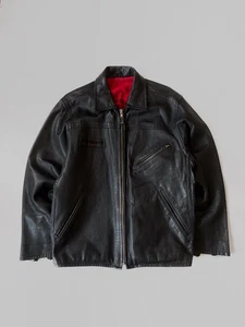Archive Levis Leather zip jacket made in Koria 80s mans size S - Picture 1 of 16