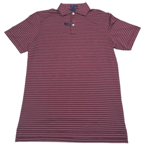 $115 Peter Millar Crown Crafted Vermouth Red Striped Polo Shirt Mens Small - Picture 1 of 10