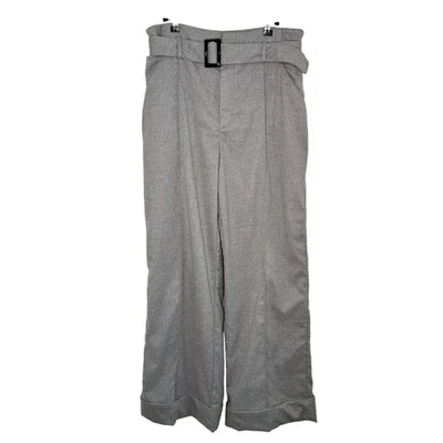 Pantalones grises Cartonnier by Anthropologie Hayworth pierna ancha con puños y cinturón, 14 Foto 1 de 4