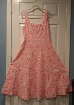Vestido midi Lilly Pulitzer Calina de lino sin mangas rosa talla 14 Foto 1 de 4