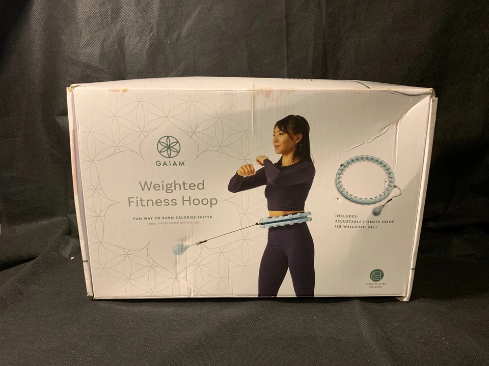 Gaiam Weighted Fitness Hoop – Adjustable Fitness Hoop w/ 1 lb Weighted Ball