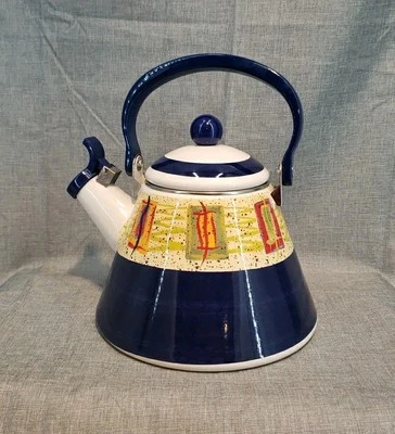 VTG Sedona by Pfaltzgraff Discontinued Metal Kettle Abstract Southwestern Tea - Image 1 of 4