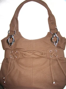 PELLETTERIA HAND/SHOULDER BAG TAN COLOUR FAUX LEATHER  - Picture 1 of 7