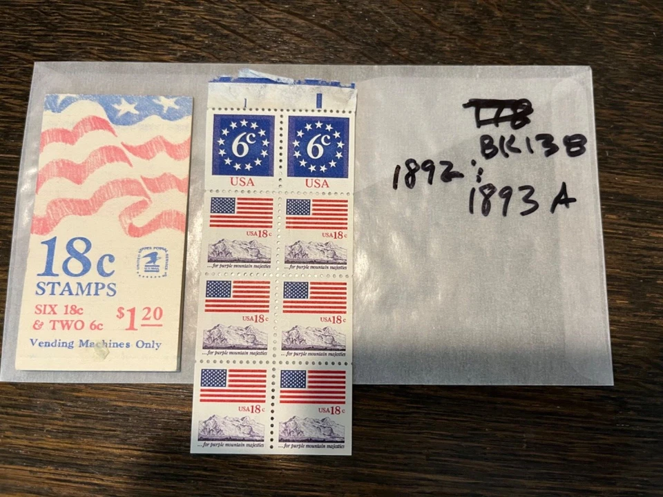U. S. stamp BK 138 - 1892 & 1893a pane shown with original booklet cover. - Image 1 of 1