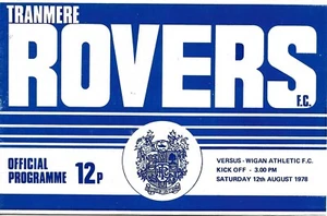TRANMERE v WIGAN LEAGUE CUP 12 AUGUST 1978 ~ WIGAN 1ST GAME AS A LEAGUE CLUB - Picture 1 of 1