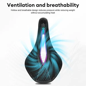 3D Printed Bicycle Saddle Hollow Honeycomb Pad Bike Carbon Fibre Seat Cushion - Picture 1 of 18