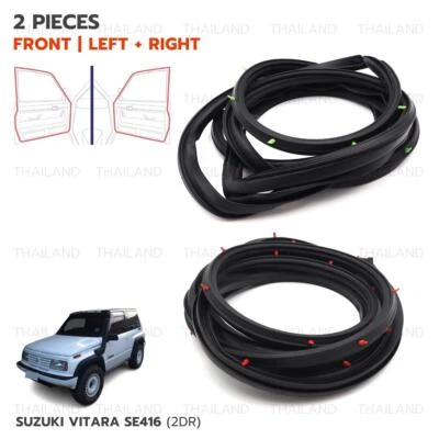 Fits Suzuki 2 Dr Vitara 1989 - '99 Front L+R Weatherstrip Door Rubber Seal - Изображение 1 из 4