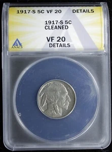 1917-S BUFFALO NICKEL ANACS VF-20 DETAILS (2431382) - Picture 1 of 4