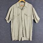 Woolrich Shirt Mens Extra Large Beige Brown Flannel Lumberjack Button Up Check