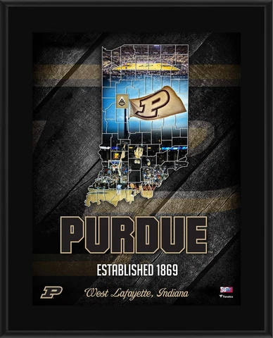 Purdue Boilermakers 10.5" x 13" 2018 Sublimated State Plaque Cover