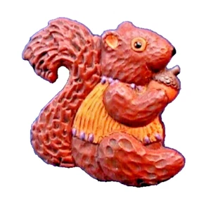 RARE Hallmark PIN Thanksgiving Vintage SQUIRREL Acorn Nut SHELBY 1990s Brooch - Picture 1 of 2
