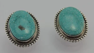 Vintage Clips Ohrhänger Silber 925er mit Türkis - Bild 1 von 5