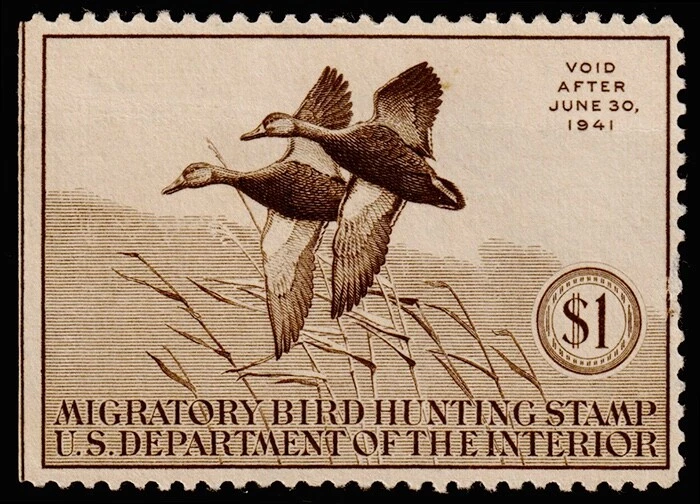 United States Hunting Permit Stamp Scott RW7 (1940) Mint NG F, CV $60.00 C - Image 1 of 1
