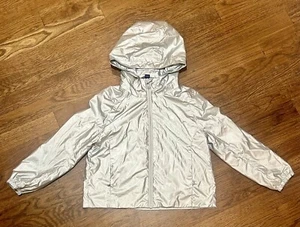 Polo Ralph Lauren Silver Rain Jacket With Hood Kids / Youth Sz 6 - Picture 1 of 5