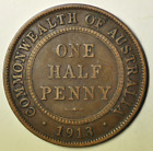 mw21288 Australie ; 1/2 penny 1913 (L) Londres comme neuf George V KM#22