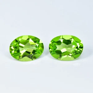 2.61Ct (2Pcs) Oval_Impressive Quality Unheated Pakistan Peridot Gems - Picture 1 of 1