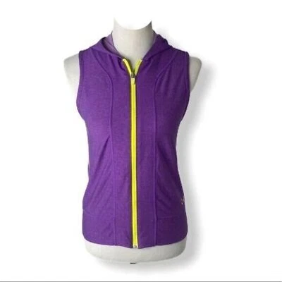 Girl's Large Shirt Under Armour Purple Hooded Sleeveless Full Zip Athletic - Image 1 of 4
