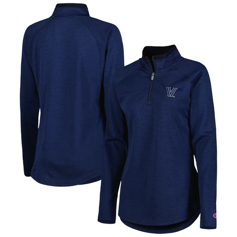 Women's Champion Navy Villanova Wildcats Core Raglan Quarter-Zip Jacket Cover
