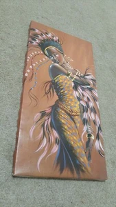 African female dancer painting FESTAC DANCER on canvas 24x12 nigeria festival - Picture 1 of 12