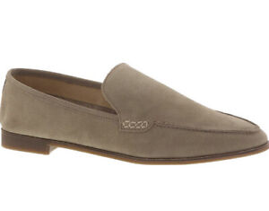 Lucky Brand Bejaz Suede Loafers Sz 8.5 Nude Leather Shoes Taupe Dove Tan Slip On
