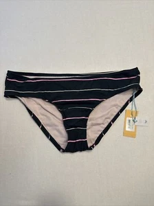 Kona Sol Women's Bikini Bottom Modern Coverage Wide Hipster Textured Size L - Picture 1 of 5