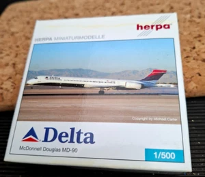 Flugzeug HERPA Delta Air Lines McDonnell Douglas MD-90, 1:500, Nr 507776 ovp - Bild 1 von 6