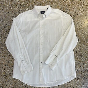 Indigo Palms Men's White Stripes Blue Stitching  Casual Shirt XL 100% Cotton - Picture 1 of 10