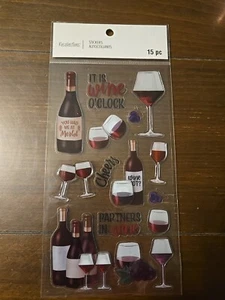Recollections WINE IT IS WINE O CLOCK CHEERS Scrapbooking Stickers - Picture 1 of 1