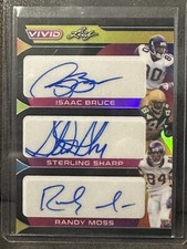 2023 Leaf Vivid Football Randy Moss Isaac Bruce Sterling Sharp Autos /5 