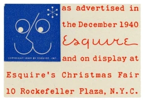 USA Poster Stamp - Esquire Magazine - "Advertised in the December 1940 Esquire" - Picture 1 of 1