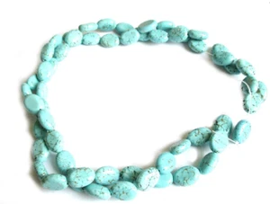 1 Strang Howlith Perlen türkis oval 10 x 14mm Stein Steinperle Edelstein Stein - Bild 1 von 1