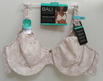 NWT Bali Passion for Comfort Full Figure Minimizer Underwire Bra DF3385 Size 42C - Image 1 of 4