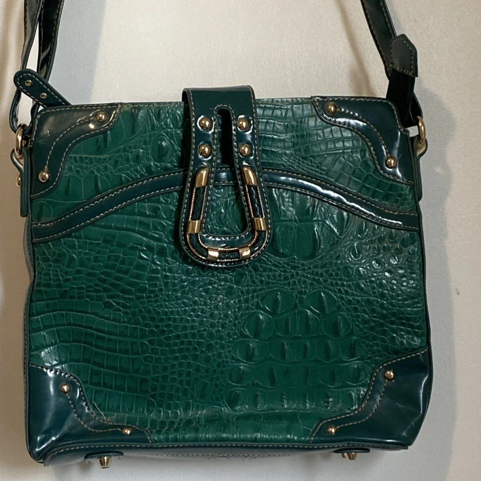 Cartera bandolera de cuero verde MC Madi Claire Foto 1 de 4