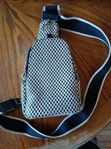 Checkered Sling Backpack Bag - Picture 1 of 3