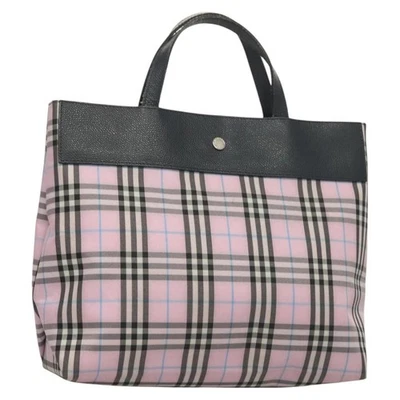 Auténtico bolso de mano BURBERRY Nova Check nailon rosa plata bs26692 Foto 1 de 4