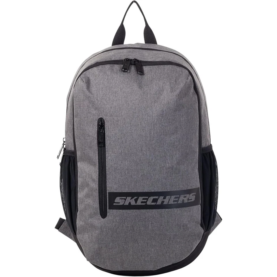 Mochila de nailon duradera Skechers 365 gris para computadora portátil atlética viaje escuela unisex Foto 1 de 4