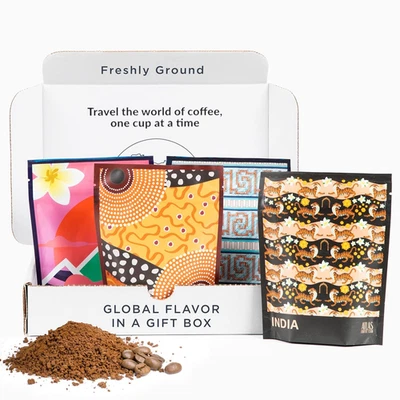 World of Coffee Discovery 套装 - 美食咖啡礼品取样器 - 4 件装品种盒 — 第 1/4 张图片