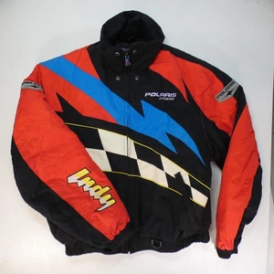 Vintage Polaris Xtreme Indy Jacket Mens XL Snowmobile Checkered Flag ZIPS 90s - Picture 1 of 22