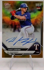 2025 Topps Now #A-WL Wyatt Langford Road To Opening Day Gold Auto /50 Rangers - Picture 1 of 2