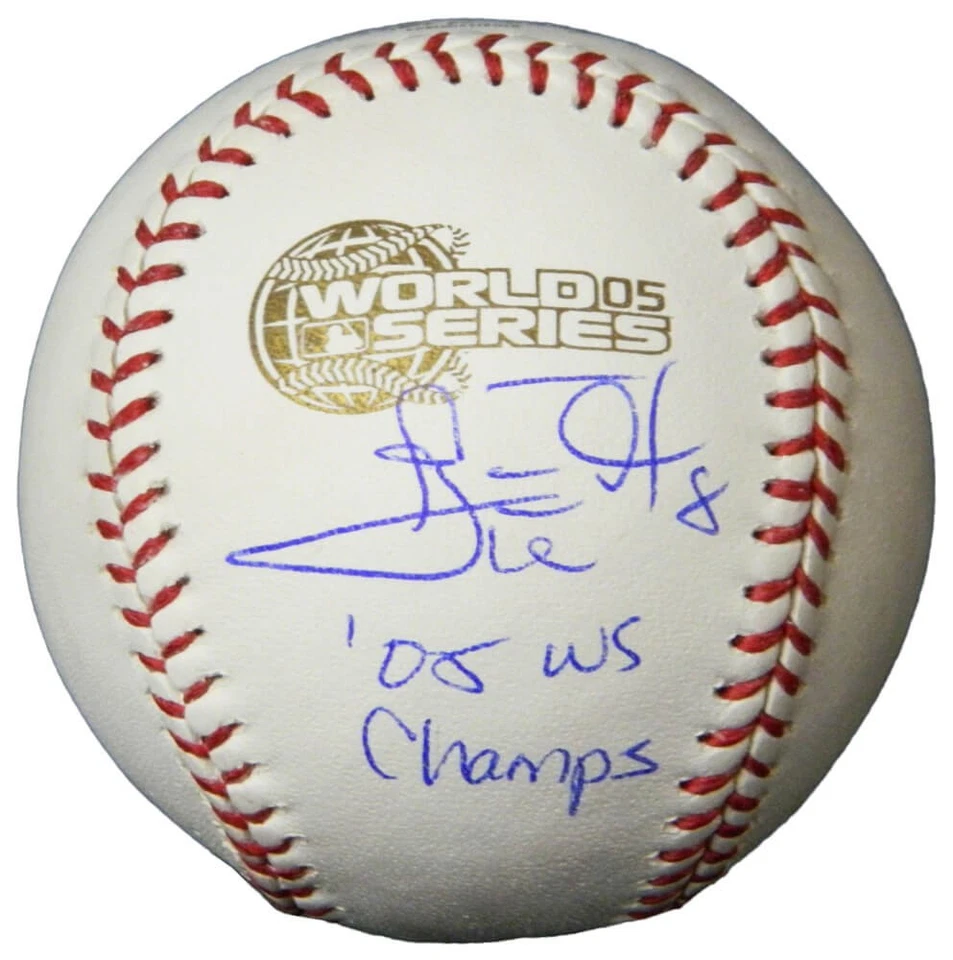 Carl Everett Firmado Rawlings Serie Mundial 2005 Béisbol con 05 Campeones WS - NEGRO Foto 1 de 1