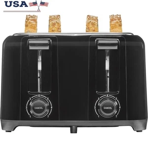Extra Wide 4 Slice Toaster W/ Toast Boost Crumb Tray Auto Shutoff Thick Bread US - Picture 1 of 27