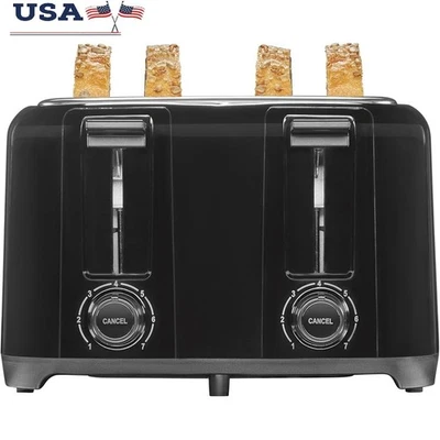 Extra Wide 4 Slice Toaster W/ Toast Boost Crumb Tray Auto Shutoff Thick Bread US - Image 1 of 4