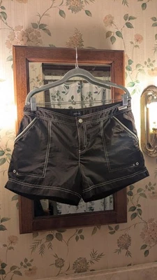 Bañador Náutica Para Mujer Talla L Board Shorts Marrón Blanco Costuras en Contraste Foto 1 de 4