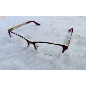 Marco de gafas para mujer Guess marrón rojo mate burdeos rectangular semi sin montura - Imagen 1 de 7