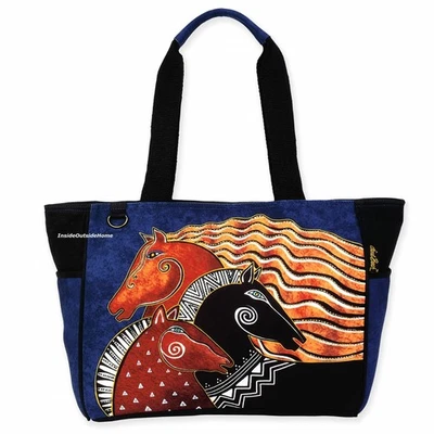 Laurel Burch Horses Midnight Mares EXTRA-LARGE Tote Bag NEW - Image 1 of 4