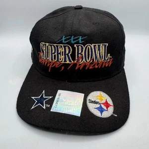 Cappello Berretto Vintage Super Bowl XXX Snapback Nero Regolabile #1 Abbigliamento NFL Cowboys - Foto 1 di 7