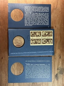 1976 Bicentennial Bronze Medal + 3-Coin Silver Set - Complete Collection OGP COA - Picture 1 of 7