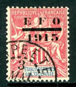 French Polynesia 1915 Tahiti 10¢ Red Scott #55 VFU G339 - Picture 1 of 6