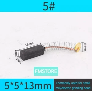 2 Pz Spazzole carboncini 5x5x13 mm per Smerigliatrice Trapano Bosh 5# - Picture 1 of 1